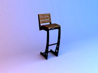 wood-metal bar chair
