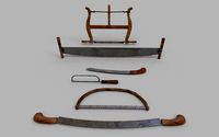 pack of 6 medieval saws and hacksaws