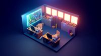 low poly office scene