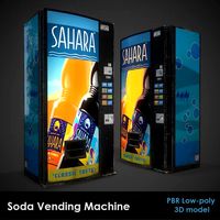 soda vending machine-pbr game redy low-poly