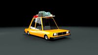 low poly cartoon car low-poly