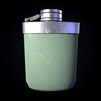 low-poly game-ready army flask
