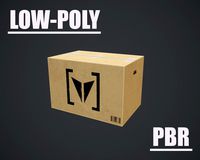 cardboard box gameready low-poly 3d