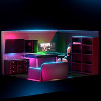 gaming room with lighting