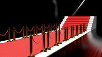 red carpet with golden barriers