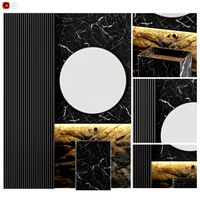 modern - black marble bathroom