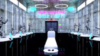 cyberpunk museum interior futuristic design building robot alien fiction cyborg steampunk restaurant