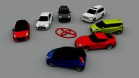 toyota cars pack low poly s