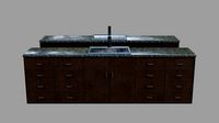 Sink with Cabinet - Low and High poly