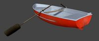 FRP row boat low-poly model