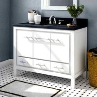 Vanity in White with Grey Quartz Top
