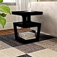 Cade Glass Floor Shelf End Table