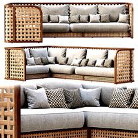 Sofia Corner Rattan Restaurant Sofa
