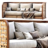 Sofia Three Seater Restaurant Rattan Sofa