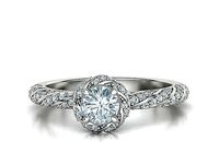Amanda Engagement ring Twisted Halo Half Carat Stone 3dmodel | 3D