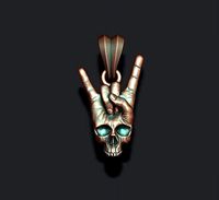 Rock skull hand pendant | 3D