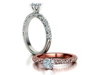 Amanda Solitaire Crown Engagement Ring  Half Carat stone  | 3D