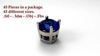 Jewelry Prong Head Set Package 082 | 3D