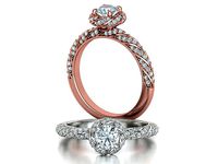 Amanda Engagement ring Twisted design 5mm stone 3dmodel | 3D