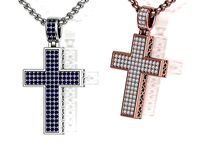 DIAMOND CROSS PENDANT NECKLACE 3dmodel | 3D