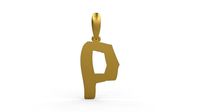 Initial Letters Pendant TimeBomb P | 3D