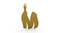 Initial Letters Pendant TimeBomb M | 3D