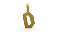 Initial Letters Pendant TimeBomb D | 3D
