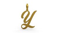 Initial Letters Pendant Painter Y | 3D