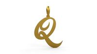 Initial Letters Pendant Painter Q | 3D