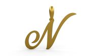 Initial Letters Pendant Painter N | 3D