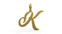 Initial Letters Pendant Painter K | 3D