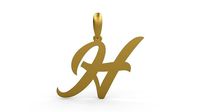 Initial Letters Pendant Painter H | 3D