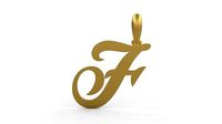 Initial Letters Pendant Painter F | 3D