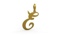 Initial Letters Pendant Painter E | 3D