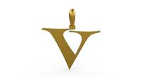 Initial Letters Pendant Jester Extended V | 3D