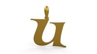 Initial Letters Pendant Jester Extended U | 3D
