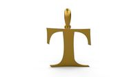 Initial Letters Pendant Jester Extended T | 3D