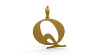 Initial Letters Pendant Jester Extended Q | 3D
