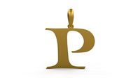 Initial Letters Pendant Jester Extended P | 3D