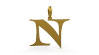 Initial Letters Pendant Jester Extended N | 3D