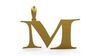 Initial Letters Pendant Jester Extended M | 3D
