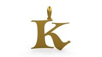 Initial Letters Pendant Jester Extended K | 3D