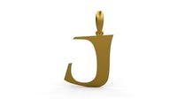 Initial Letters Pendant Jester Extended J | 3D