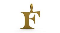 Initial Letters Pendant Jester Extended F | 3D