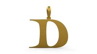 Initial Letters Pendant Jester Extended D | 3D