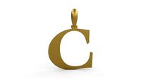 Initial Letters Pendant Jester Extended C | 3D
