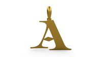 Initial Letters Pendant Jester Extended A | 3D