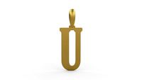 Initial Letters Pendant Gloucester U | 3D