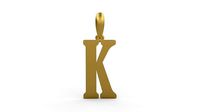 Initial Letters Pendant Gloucester K | 3D