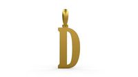 Initial Letters Pendant Gloucester D | 3D